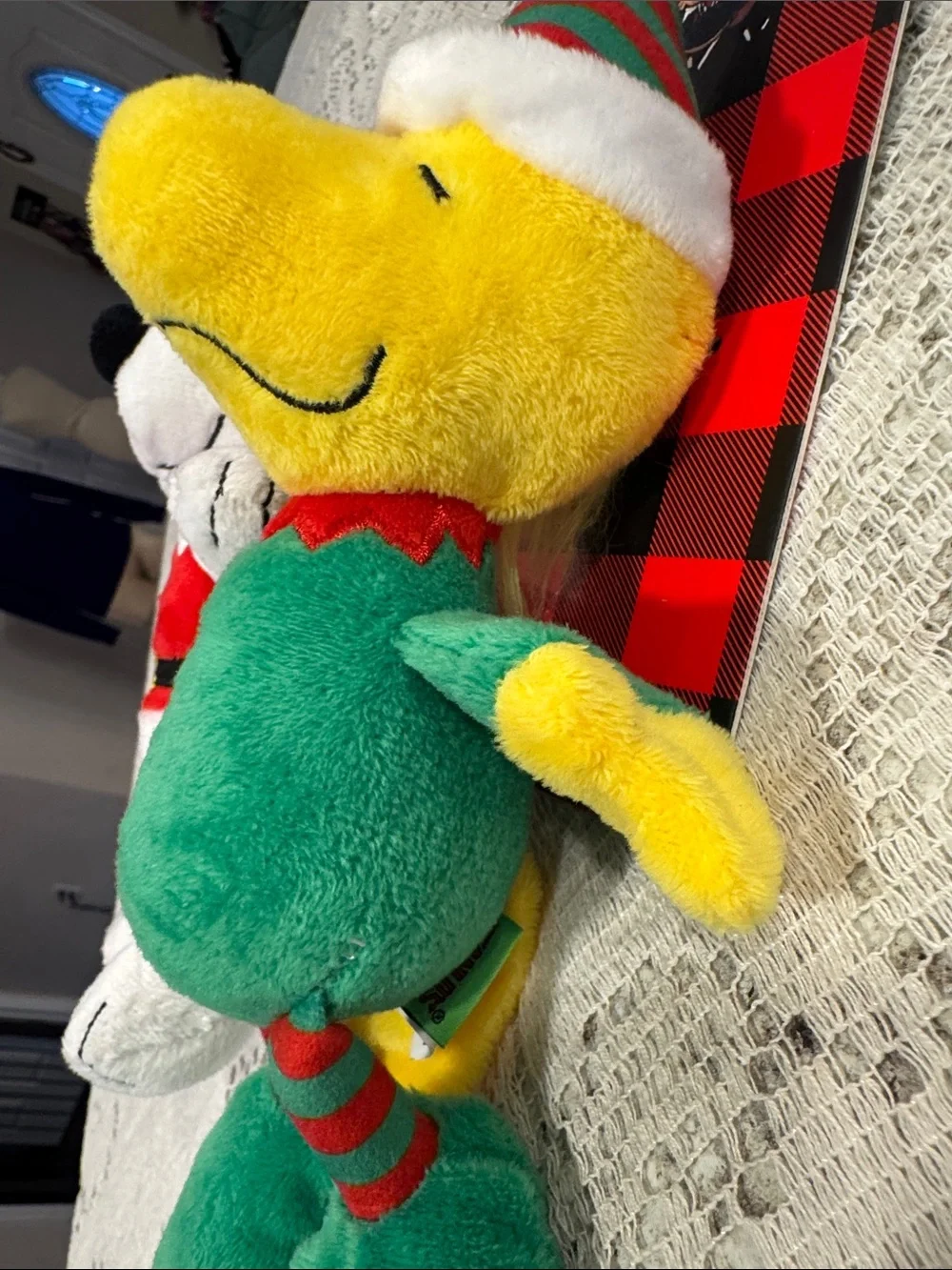 Peanuts Holiday Dog Toy 2-Pack Snoopy as Santa Claus &  Woodstock as an elf. NEW